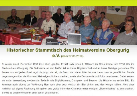 Historischer Stammtisch Obergurig